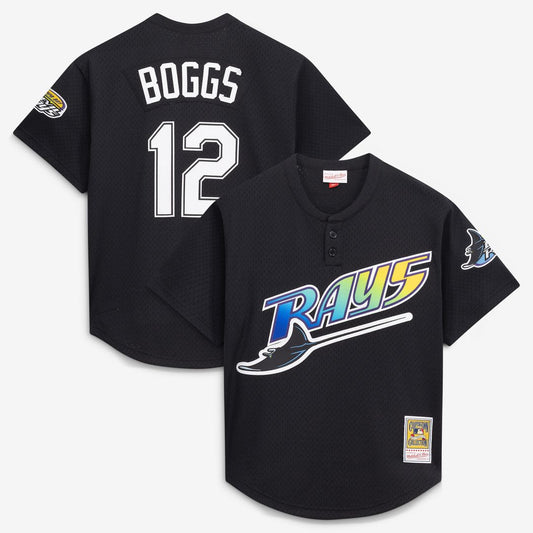 Wade Boggs Tampa Bay Rays Mitchell & Ness Authentic Batting Practice Jersey - Black