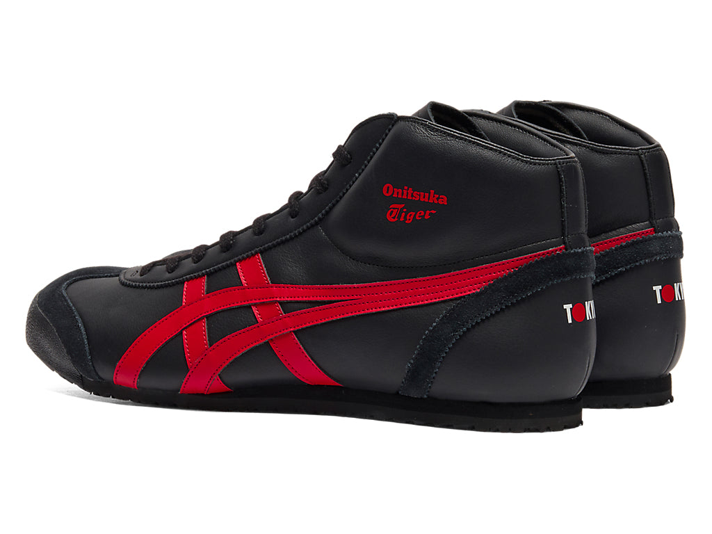 Onitsuka Tiger Mexico Mid Runner Sneakers - Black / Classic Red