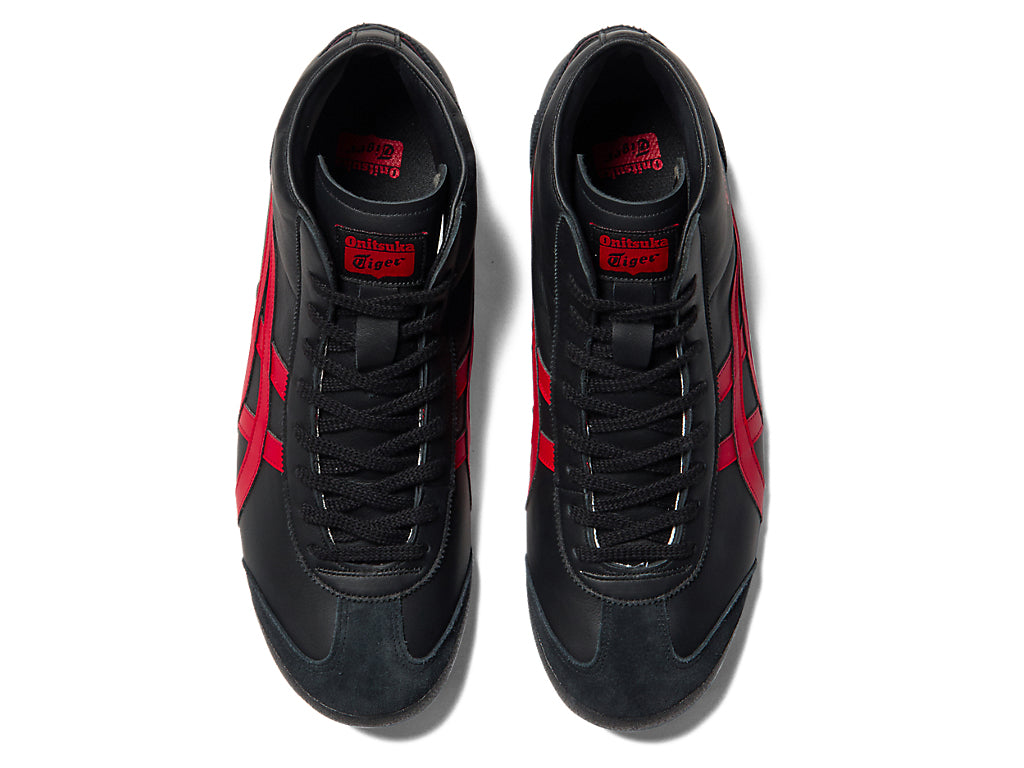 Onitsuka Tiger Mexico Mid Runner Sneakers - Black / Classic Red