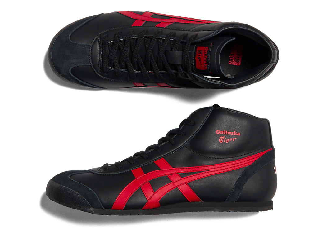 Onitsuka Tiger Mexico Mid Runner Sneakers - Black / Classic Red