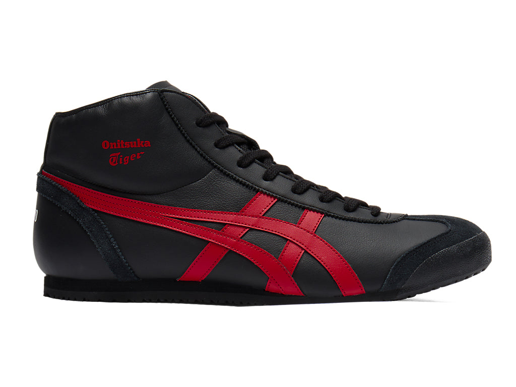 Onitsuka Tiger Mexico Mid Runner Sneakers - Black / Classic Red