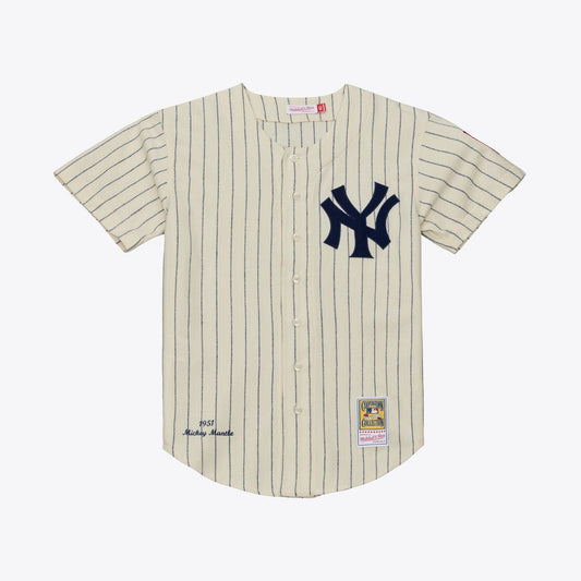 Mickey Mantle New York Yankees Mitchell & Ness 1951 Cooperstown Collection Authentic Jersey - Cream