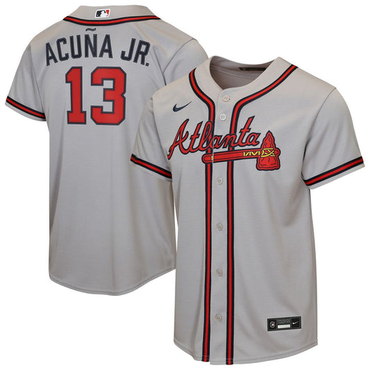 Ronald Acuña Jr. Atlanta Braves Nike Youth Road Replica Jersey - Gray