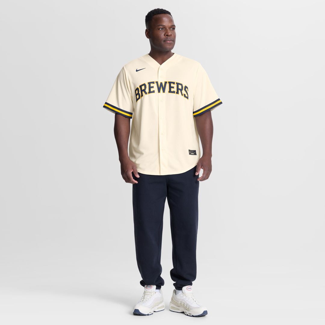 Christian Yelich Milwaukee Brewers Nike Home Replica Jersey - Cream