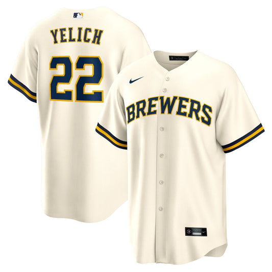 Christian Yelich Milwaukee Brewers Nike Home Replica Player Jersey - Cream