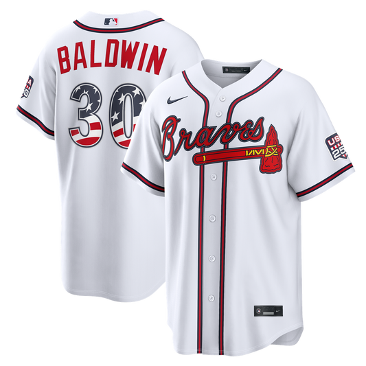 Drake Baldwin Atlanta Braves Nike USA 250 Fourth of July Home Stadium Jersey - White