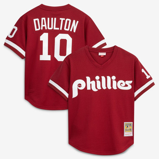 Darren Daulton Philadelphia Phillies Mitchell & Ness Authentic Batting Practice Jersey - Scarlet