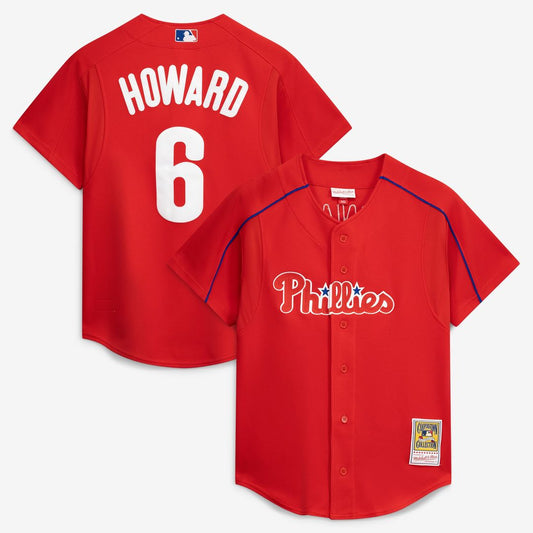 Ryan Howard Philadelphia Phillies Mitchell & Ness Cooperstown Collection Batting Practice Jersey – Red