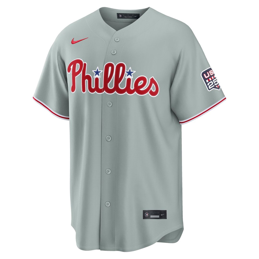 Kyle Schwarber Philadelphia Phillies Nike USA 250 Fourth of July Road Stadium Jersey - Gray