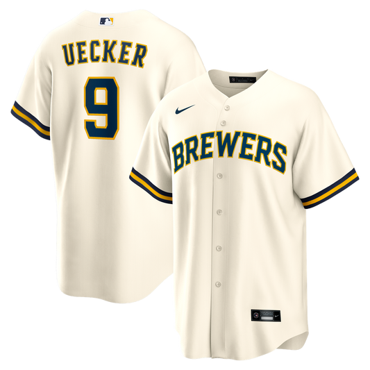 Bob Uecker Milwaukee Brewers Nike Home Retired Player Replica Jersey - Cream