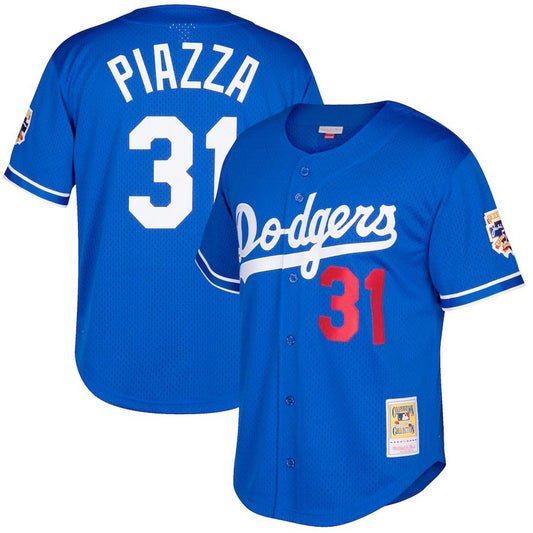 Mike Piazza Los Angeles Dodgers Mitchell & Ness Big & Tall Cooperstown Mesh Batting Practice Jersey - Royal