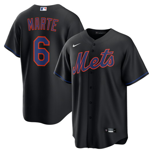 Starling Marte New York Mets Nike Alternate Replica Jersey - Black
