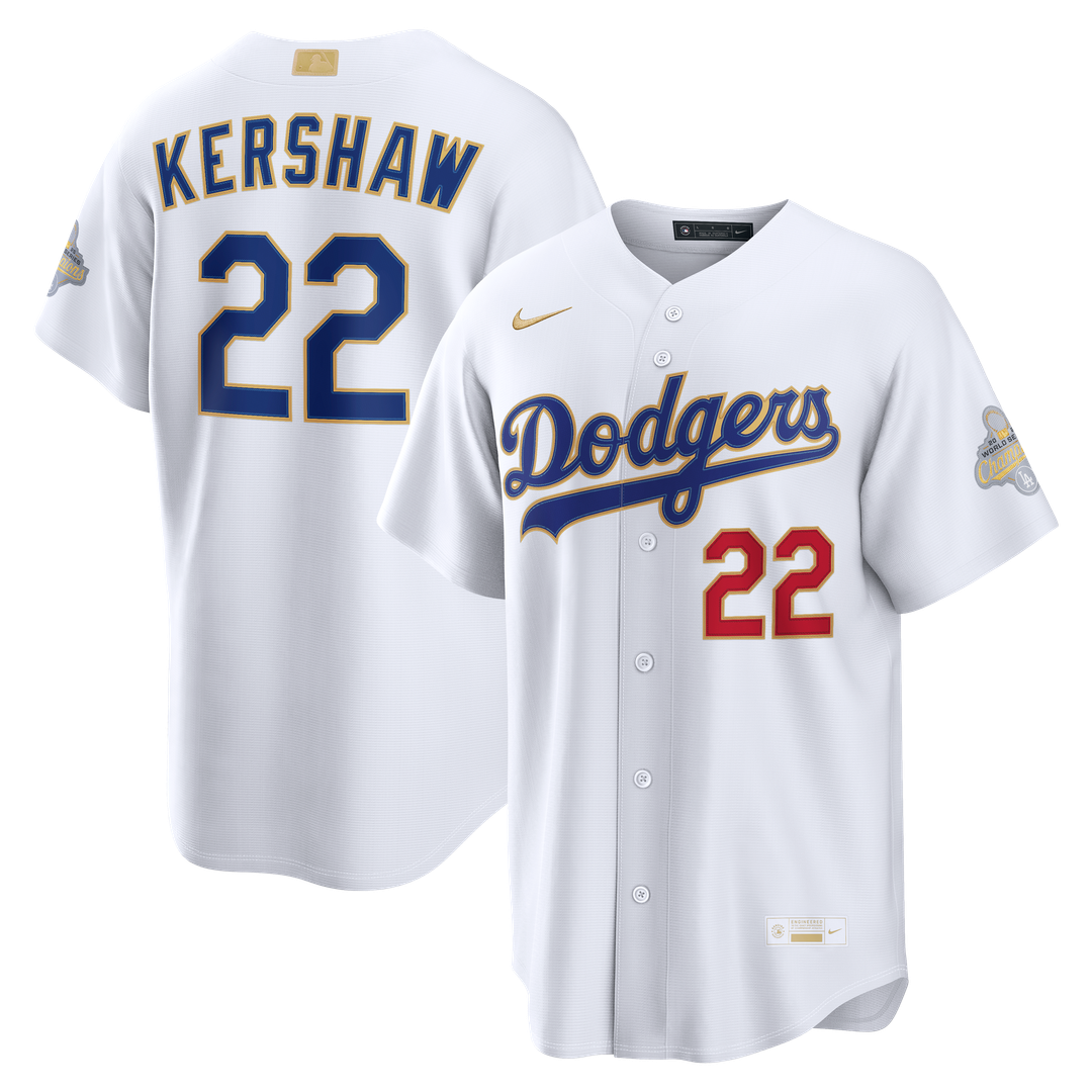 Clayton Kershaw Los Angeles Dodgers Nike 2026 Gold Collection Stadium Jersey - White