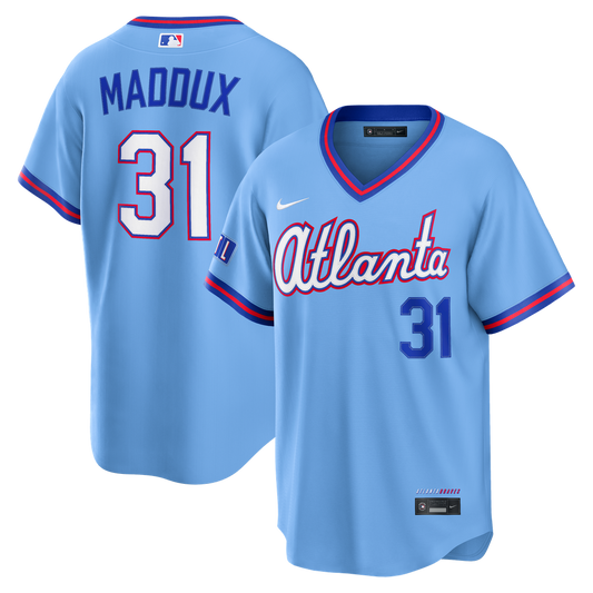 Greg Maddux Atlanta Braves Nike 2026 City Connect Stadium Jersey - Powder Blue