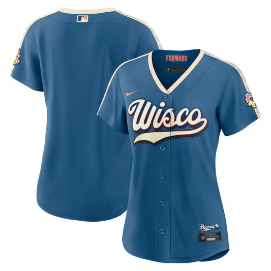 Milwaukee Brewers Nike Women's 2026 City Connect Stadium Jersey - Mineral Blue