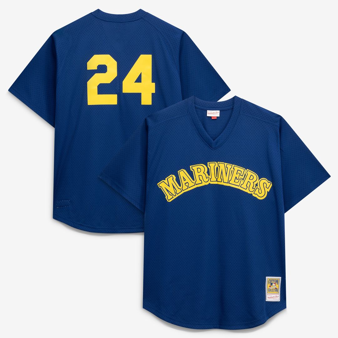 Seattle Mariners Mitchell & Ness Big & Tall Cooperstown Collection Mesh Batting Practice Jersey - Navy