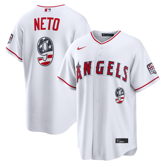 Zach Neto Los Angeles Angels Nike USA 250 Fourth of July  Stadium Jersey - White