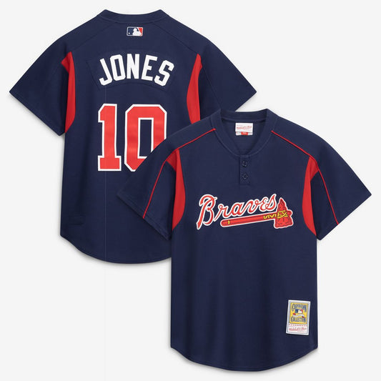 Chipper Jones Atlanta Braves Mitchell & Ness Authentic Batting Practice Jersey - Navy