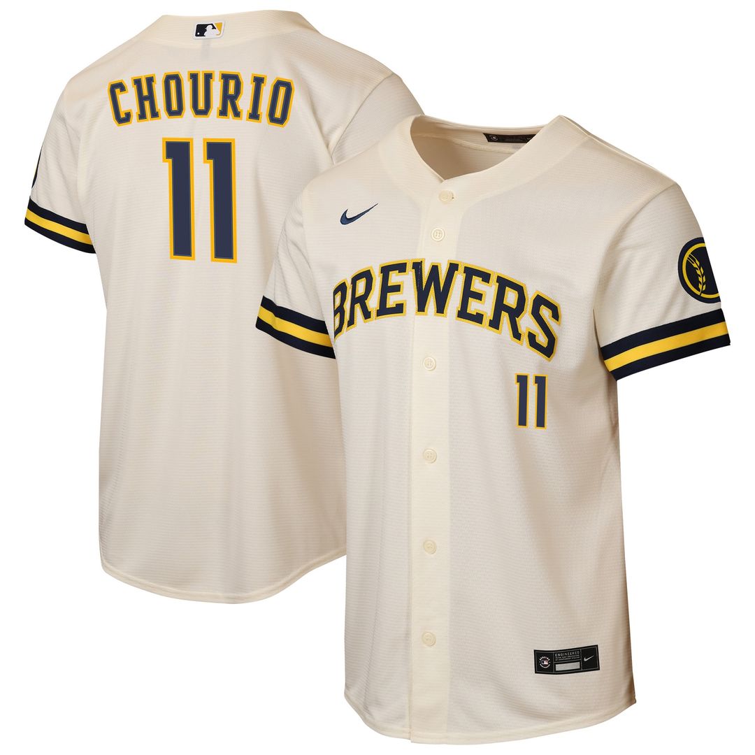 Jackson Chourio Milwaukee Brewers Nike Youth Road Stadium Jersey - Powder Blue