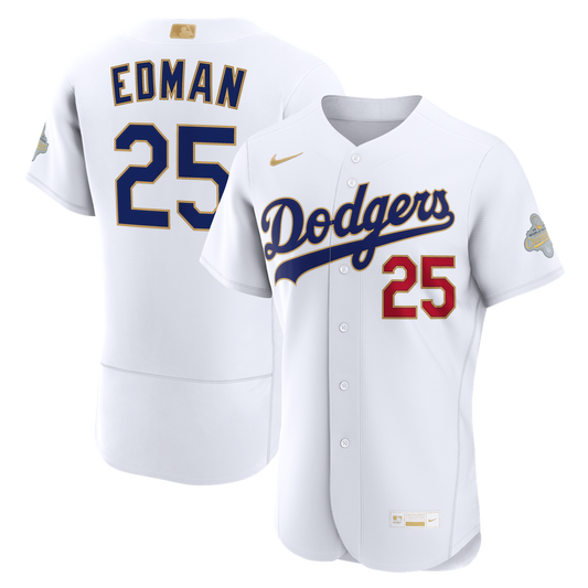 Tommy Edman Los Angeles Dodgers Nike 2026 Gold Collection Authentic Jersey - White