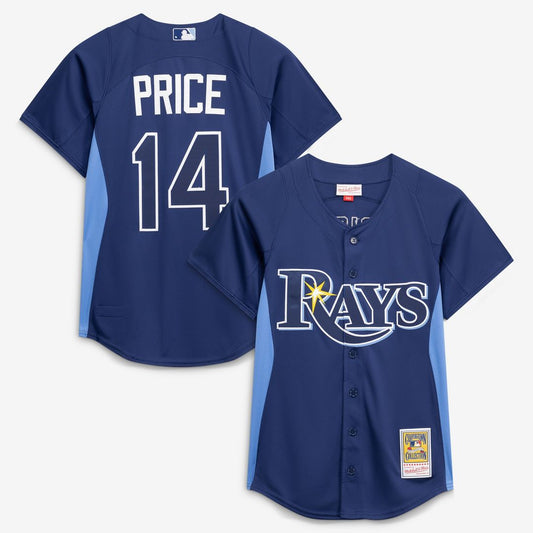 David Price Tampa Bay Rays Mitchell & Ness Authentic Batting Practice Jersey - Blue