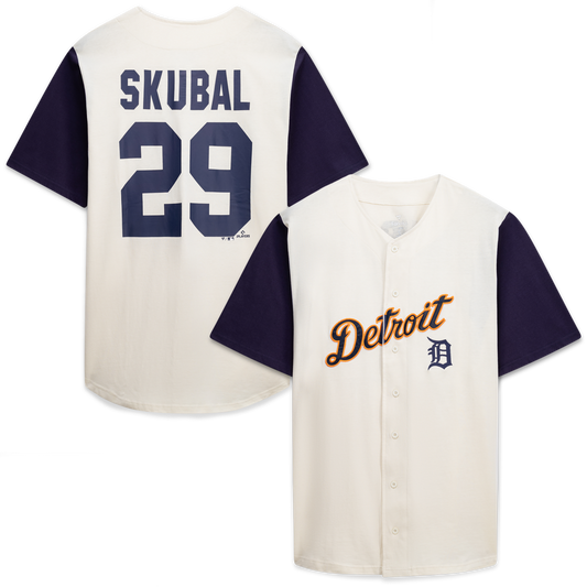 Detroit Tigers Profile Big & Tall Two-Color Fashion Jersey - Cream/Navy