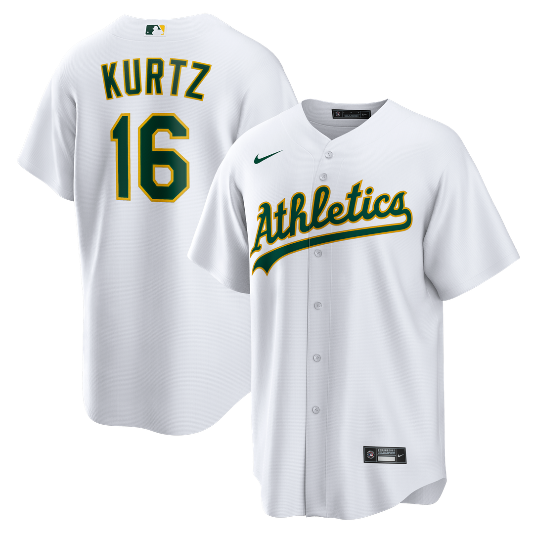 Nick Kurtz Athletics Nike Home Replica Jersey - White