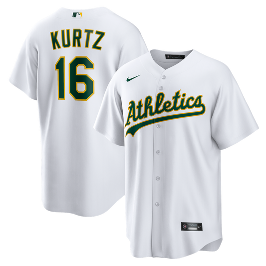 Nick Kurtz Athletics Nike Home Replica Jersey - White